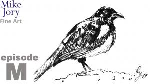 Ten minute magpie drawing - episode M - Animal Alphabet Challenge